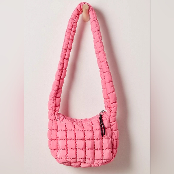 NEW Free People Pink Quilted Baby Carryall Sling Bag - Picture 2 of 4